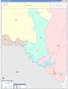 Val Verde County Wall Map Color Cast Style